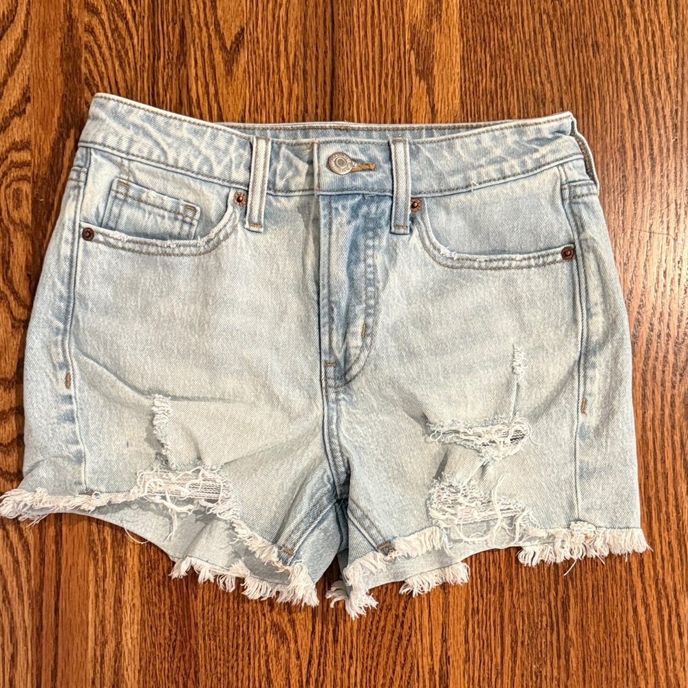 Old Navy Light Blue Distressed Denim Jean Shorts